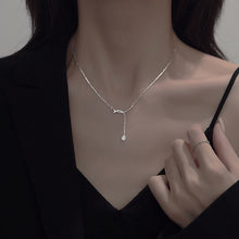 Load image into Gallery viewer, Temperamental Droplet Pendant Necklace Simple Shiny Tassel Pendant Alloy Necklace Clavicle Chain Jewelry Accessory