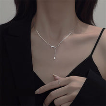 Load image into Gallery viewer, Temperamental Droplet Pendant Necklace Simple Shiny Tassel Pendant Alloy Necklace Clavicle Chain Jewelry Accessory