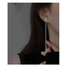 Load image into Gallery viewer, Simple Letter X Tassel Earline Earrings Temperamental Alloy Tassel Earrings Ear Studs Women Jewelry Accessories