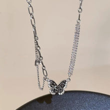 Load image into Gallery viewer, Black Zircon Butterfly Necklace Personalized Versatile Alloy Splicing Chain Necklace Clavicle Chain Jewelry