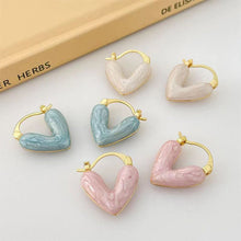 Load image into Gallery viewer, Dropwise Glazed Heart-shaped Earrings Exquisite Versatile Alloy Earrings Ear Studs Women Jewelry Accessories