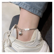 Load image into Gallery viewer, Spliced Chain Heart-shaped Pendant Bracelet Anklet Silver Simple Versatile Alloy Bracelet Women Jewelry