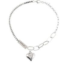 Load image into Gallery viewer, Spliced Chain Heart-shaped Pendant Bracelet Anklet Silver Simple Versatile Alloy Bracelet Women Jewelry