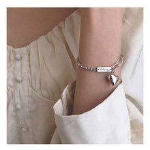 Load image into Gallery viewer, Spliced Chain Heart-shaped Pendant Bracelet Anklet Silver Simple Versatile Alloy Bracelet Women Jewelry