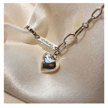 Load image into Gallery viewer, Spliced Chain Heart-shaped Pendant Bracelet Anklet Silver Simple Versatile Alloy Bracelet Women Jewelry