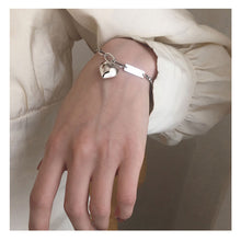 Load image into Gallery viewer, Spliced Chain Heart-shaped Pendant Bracelet Anklet Silver Simple Versatile Alloy Bracelet Women Jewelry