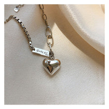 Load image into Gallery viewer, Spliced Chain Heart-shaped Pendant Bracelet Anklet Silver Simple Versatile Alloy Bracelet Women Jewelry
