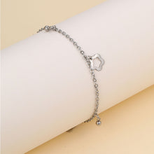 Load image into Gallery viewer, Pentagram Pendant Alloy Anklet Simple Silver Heart-shaped Leaf Lucky Grass Ankle Chain Foot Jewelry