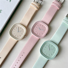 Load image into Gallery viewer, Creative Fashionable Macaron Color Square Watch Multicolored PU Watchband Quartz Watch Women Casual Watch