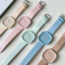 Load image into Gallery viewer, Creative Fashionable Macaron Color Square Watch Multicolored PU Watchband Quartz Watch Women Casual Watch