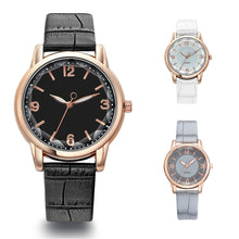Load image into Gallery viewer, Alloy Dual Color Dial Digital Quartz Watch Imitation Leather Watchband Women Fashionable Casual Watch