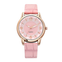 Load image into Gallery viewer, Alloy Dual Color Dial Digital Quartz Watch Imitation Leather Watchband Women Fashionable Casual Watch