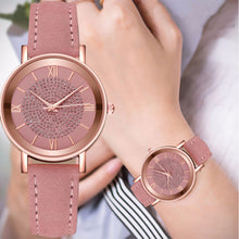 Load image into Gallery viewer, Fashionable Casual Quartz Rhinestone Watch Multicolored Imitation Leather Watchband Wrist Watch for Women