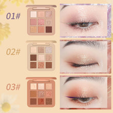 Load image into Gallery viewer, 9 Colors Animal Embroidery Eyeshadow Palette Matte Glitter Cute Eyeshadow Makeup Palette Long-lasting Nude Eye Pigments