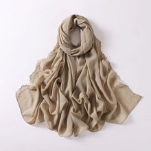 Load image into Gallery viewer, Fashion Silky Satin Turbans For Women Plain Lace Head Scarf For Ladies Elegant Shawl Muslim Scarves Head Wraps