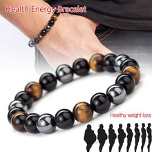 Load image into Gallery viewer, bsidian Stone Hematite Tiger Eye Bead Bracelets Weight Loss Bracelet Handmade Adjustable Rope Bracelet Slimming Energy Jewelry
