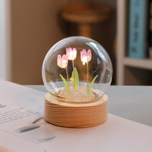 Load image into Gallery viewer, DIY Handmade Light Ins Tulip Night Light Gift Fairy Light DIY Material Package Creative Flower Bedside Light Desktop Ornament Lamp