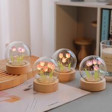 Load image into Gallery viewer, DIY Handmade Light Ins Tulip Night Light Gift Fairy Light DIY Material Package Creative Flower Bedside Light Desktop Ornament Lamp