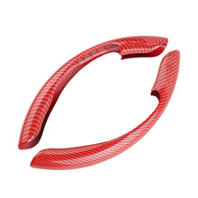 Load image into Gallery viewer, 2Pcs Universal Carbon Fiber Car Steering Wheel Cover Safe and Non-Slip Car Auto Interior Decoration Accessories Suitable Most Cars Four Seasons