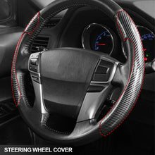 Load image into Gallery viewer, 2Pcs Universal Carbon Fiber Car Steering Wheel Cover Safe and Non-Slip Car Auto Interior Decoration Accessories Suitable Most Cars Four Seasons