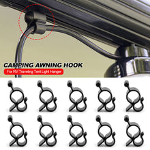 Load image into Gallery viewer, 10Pcs Multi-use Caravan Camping Awning Hook Clips Camper String Light Rope Clamp Tent Hooks For RV Traveling Tent Light Hanger
