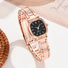 Load image into Gallery viewer, Fashion Steel Band Square Dial Watch Women's Rose Gold Quartz Watch Retro Casual Ladies Wristwatch
