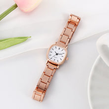Load image into Gallery viewer, Fashion Steel Band Square Dial Watch Women's Rose Gold Quartz Watch Retro Casual Ladies Wristwatch