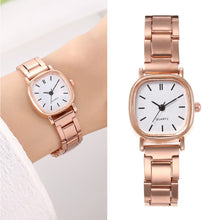 Load image into Gallery viewer, Fashion Steel Band Square Dial Watch Women's Rose Gold Quartz Watch Retro Casual Ladies Wristwatch