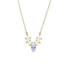 Load image into Gallery viewer, Elk Pendant Necklace Fashionable Creative Simple Diamond Chain Splicing Necklace Clavicle Chain Jewelry Accessory