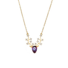 Load image into Gallery viewer, Elk Pendant Necklace Fashionable Creative Simple Diamond Chain Splicing Necklace Clavicle Chain Jewelry Accessory