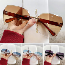 Load image into Gallery viewer, Frameless Cut Edge Sunglasses Dual Color Gradient Summer Beach Sunglasses Fashion Women's Windproof Driving Glasses