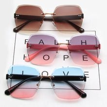 Load image into Gallery viewer, Frameless Cut Edge Sunglasses Dual Color Gradient Summer Beach Sunglasses Fashion Women's Windproof Driving Glasses