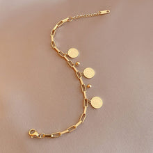 Load image into Gallery viewer, Titanium Steel Personalized Round Pendant Bracelet Exquisite Alloy Bracelet Women Hand Jewelry Accessories