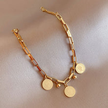 Load image into Gallery viewer, Titanium Steel Personalized Round Pendant Bracelet Exquisite Alloy Bracelet Women Hand Jewelry Accessories