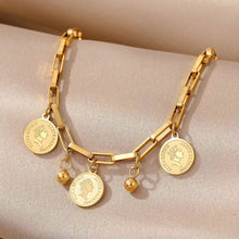 Load image into Gallery viewer, Titanium Steel Personalized Round Pendant Bracelet Exquisite Alloy Bracelet Women Hand Jewelry Accessories