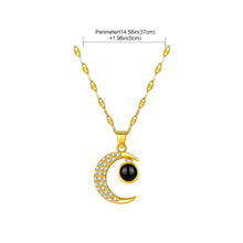 Load image into Gallery viewer, Diamond Moon Projection Necklace In 100 Languages I Love You Couple Necklace Birthday Gift Women Elegant Necklace