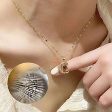 Load image into Gallery viewer, Diamond Moon Projection Necklace In 100 Languages I Love You Couple Necklace Birthday Gift Women Elegant Necklace