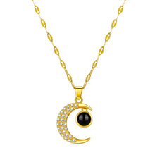 Load image into Gallery viewer, Diamond Moon Projection Necklace In 100 Languages I Love You Couple Necklace Birthday Gift Women Elegant Necklace