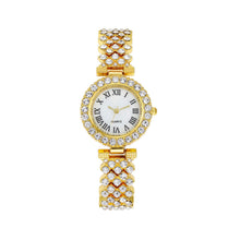 Load image into Gallery viewer, Shiny Fashion Roman Patterned Diamond Studded Women's Performance Watch Quartz Bracelet Daily Ladies Wristwatch