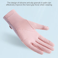Load image into Gallery viewer, Summer Women's Sunscreen Gloves Flip Finger Anti-Slip Ice Silk Breathable Driving Riding Outdoor UV Protection Gloves