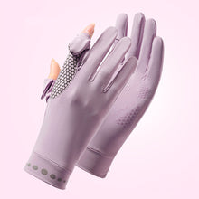 Load image into Gallery viewer, Summer Women's Sunscreen Gloves Flip Finger Anti-Slip Ice Silk Breathable Driving Riding Outdoor UV Protection Gloves