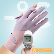 Load image into Gallery viewer, Summer Women's Sunscreen Gloves Flip Finger Anti-Slip Ice Silk Breathable Driving Riding Outdoor UV Protection Gloves