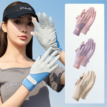 Load image into Gallery viewer, Summer Women's Sunscreen Gloves Flip Finger Anti-Slip Ice Silk Breathable Driving Riding Outdoor UV Protection Gloves