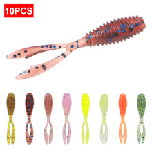 Load image into Gallery viewer, 10PCS Lure Twin-Tail Soft Bait Root Fishing Micro Objects Fork Tail Bait PVC With Glitter Bionic Bait 3.5CM/0.4G Fishing Equipment