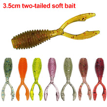 Load image into Gallery viewer, 10PCS Lure Twin-Tail Soft Bait Root Fishing Micro Objects Fork Tail Bait PVC With Glitter Bionic Bait 3.5CM/0.4G Fishing Equipment