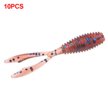 Load image into Gallery viewer, 10PCS Lure Twin-Tail Soft Bait Root Fishing Micro Objects Fork Tail Bait PVC With Glitter Bionic Bait 3.5CM/0.4G Fishing Equipment