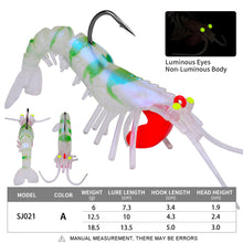 Load image into Gallery viewer, 6G/13G/19G Silicone Luminous Five Section Soft Shrimp Bait With Lead Drop Simulation Broken Section Shrimp Bait Fishing Accessories