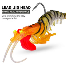 Load image into Gallery viewer, 6G/13G/19G Silicone Luminous Five Section Soft Shrimp Bait With Lead Drop Simulation Broken Section Shrimp Bait Fishing Accessories