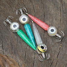 Load image into Gallery viewer, 2# Hook Multi-Color LED Lure Light Squid Style With Umbrella Hook Electroluminescent Underwater Fishing Light