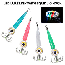 Load image into Gallery viewer, 2# Hook Multi-Color LED Lure Light Squid Style With Umbrella Hook Electroluminescent Underwater Fishing Light